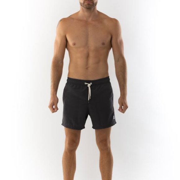 NEW! Azul Siete Black Solid Swim Trunks - Large - Picture 1 of 6